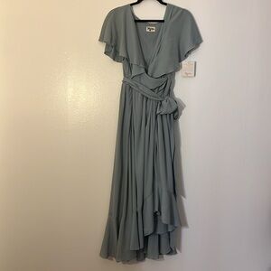 Show Me Your MuMu | Jess midi dress Ruffles Women’s size 1X high low Slit